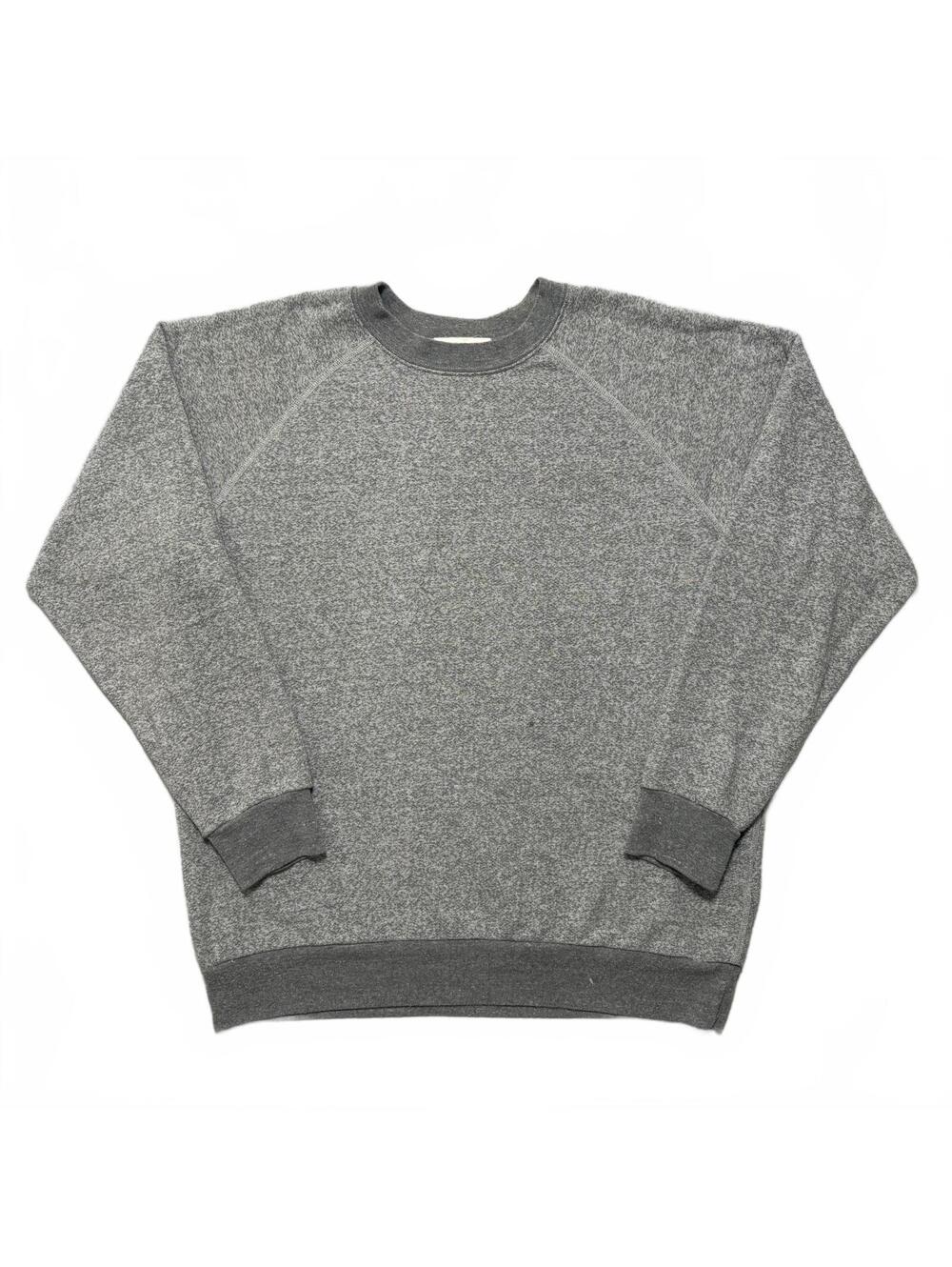 B Sides Raglan Crewneck Pullover Sweatshirt Men's M Gray 100% Rayon Made In USA